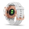 Спортивные часы Garmin Fenix 6s Pro розовое золото с белым ремешком