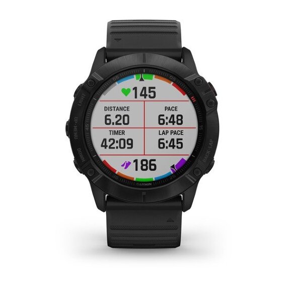 Спортивные часы Garmin Fenix 6X Pro черные с черным ремешком