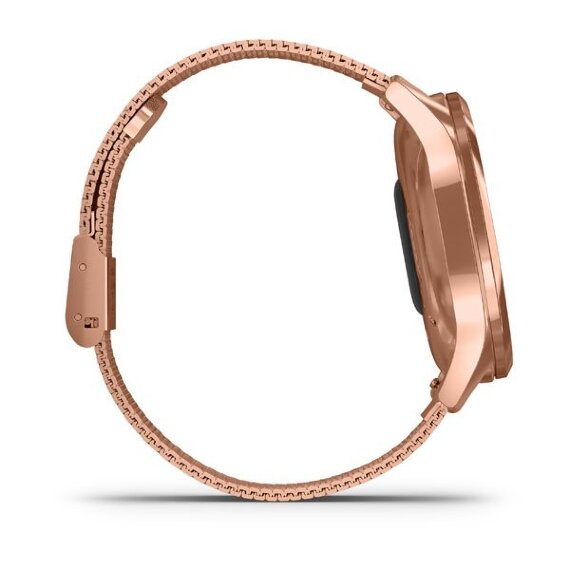 Спортивные часы Garmin Vivomove Luxe розовое золото PVD 18K с ремешком "миланская петля"