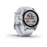 Спортивные часы Garmin Fenix 7s серебристый с белым силиконовым ремешком