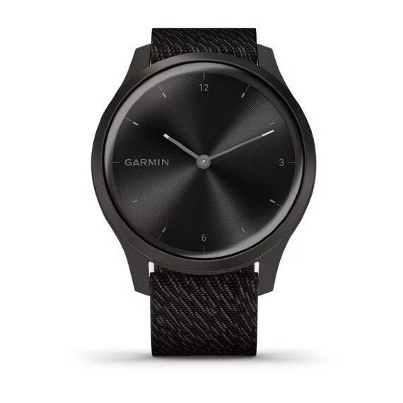 Спортивные часы Garmin Vivomove Style графитовый с плетеным нейлоновым черным ремешком