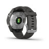 Спортивные часы Garmin Fenix 7s серебристый с графитовым силиконовым ремешком
