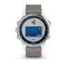 Спортивные часы Garmin Fenix 5s Plus Sapphire белые с замшевым ремешком