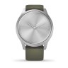 Спортивные часы Garmin Vivomove Style серебристый с травяным силиконовым ремешком