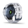 Спортивные часы Garmin Fenix 7 Sapphire Solar титановый синий минерал DLC с белым ремешком