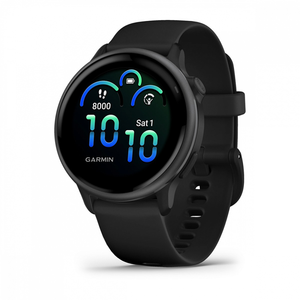 Спортивные часы Garmin Vivoactive 6 темно-серые с черным ремешком