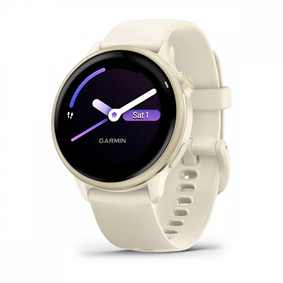 Спортивные часы Garmin Vivoactive 6 лунно-золотистый с бежевым ремешком