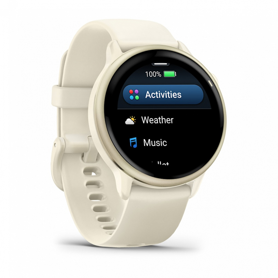Спортивные часы Garmin Vivoactive 6 лунно-золотистый с бежевым ремешком
