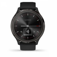 Спортивные часы Garmin Vivomove 3 черные с черным силиконовым ремешком