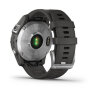 Спортивные часы Garmin Fenix 7 серебристый с графитовым силиконовым ремешком