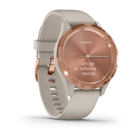 Спортивные часы Garmin Vivomove 3S розовое золото с песочным ремешком