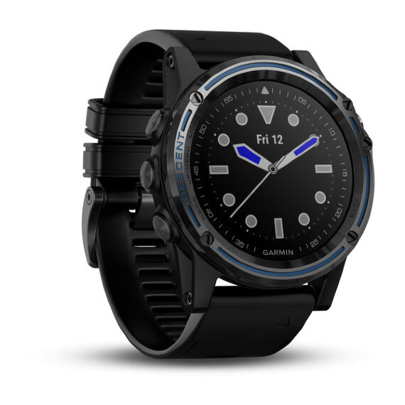 Спортивные часы Garmin Descent Mk1 Sapphire серые титановые с черным ремешком