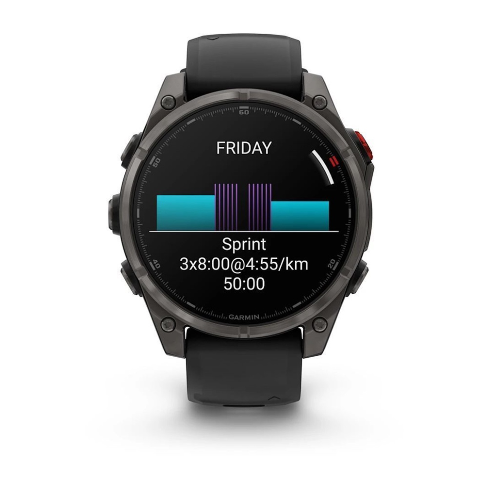 Спортивные часы Garmin Fenix 8 Pro - 47 мм AMOLED Sapphire, Titanium with Graphite/Black Silicone Band