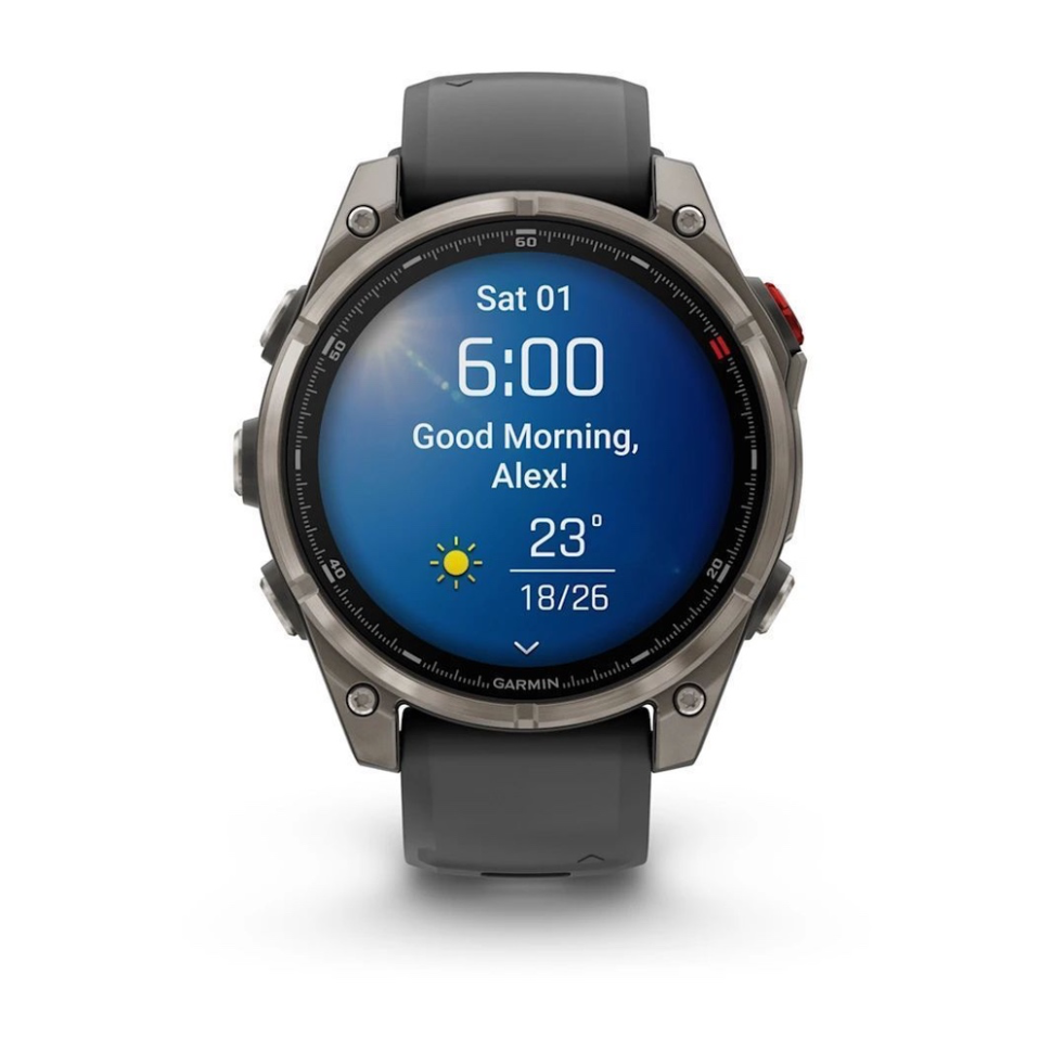 Спортивные часы Garmin Fenix 8 Pro - 47 мм AMOLED Sapphire, Titanium with Graphite/Black Silicone Band