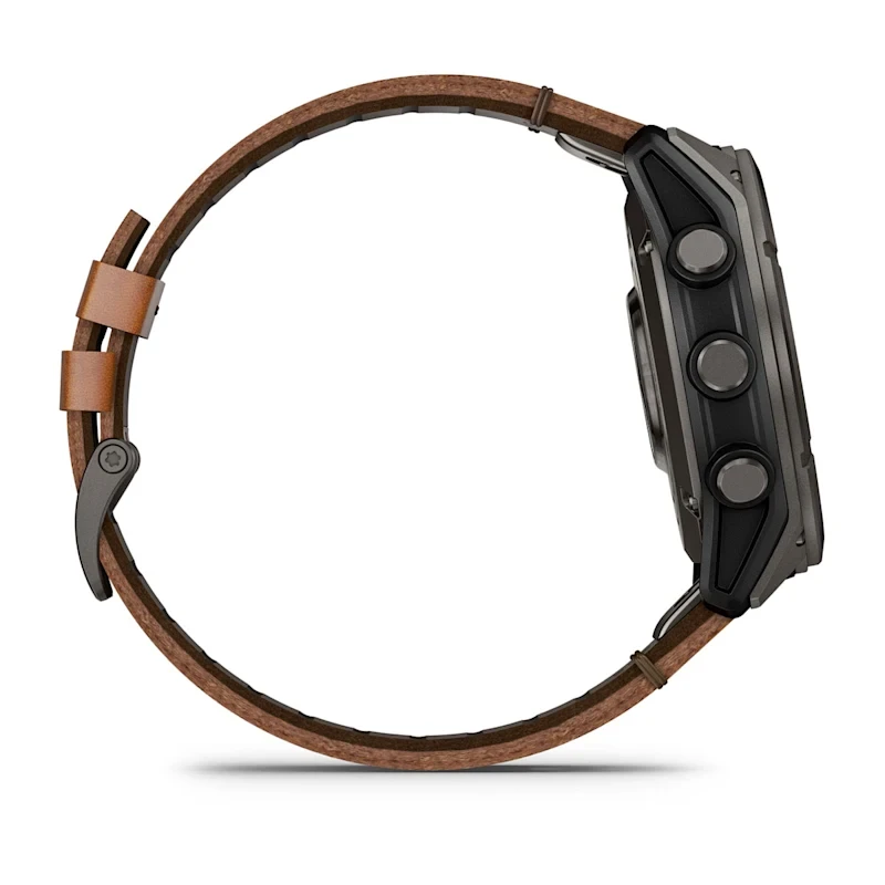 Спортивные часы Garmin D2 Mach 2 Pro 51 mm Для пилотов Carbon Gray DLC Titanium with Chestnut Leather Band