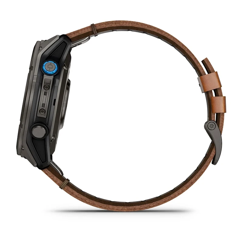 Спортивные часы Garmin D2 Mach 2 Pro 51 mm Для пилотов Carbon Gray DLC Titanium with Chestnut Leather Band