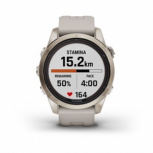 Garmin FENIX 7S PRO Sapphire Solar золотистый корпус со светло-песочным ремешком