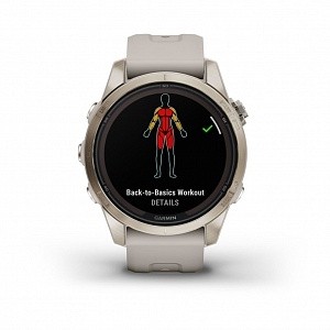 Garmin FENIX 7S PRO Sapphire Solar золотистый корпус со светло-песочным ремешком