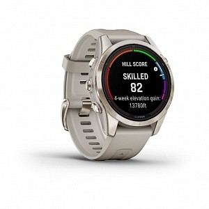 Garmin FENIX 7S PRO Sapphire Solar золотистый корпус со светло-песочным ремешком