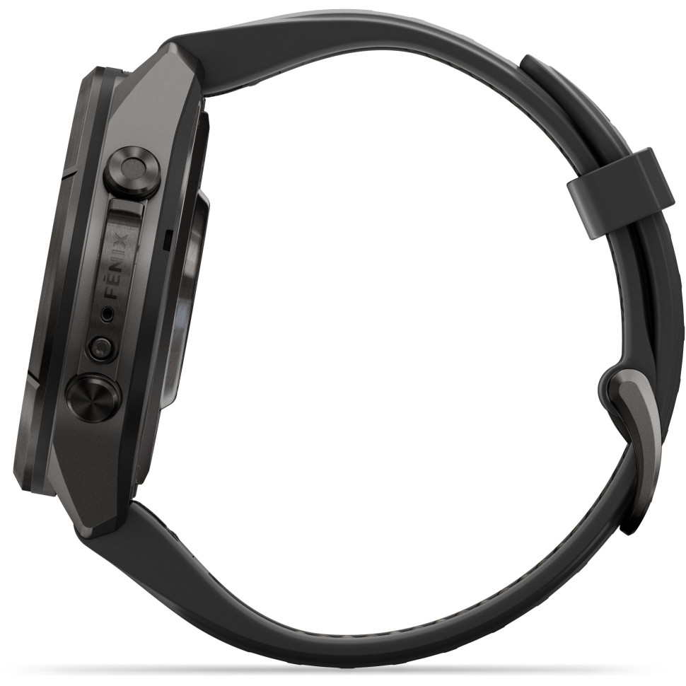Спортивные часы Garmin Fenix 9  Pro 47mm Carbon Gray DLC Titanium with Black/Pebble Gray Silicone Band