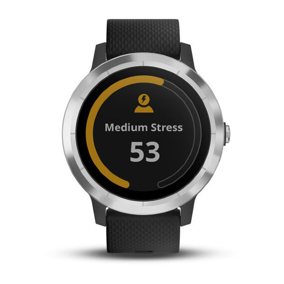 Спортивные часы Garmin Vivoactive 3 серебристые с черным ремешком