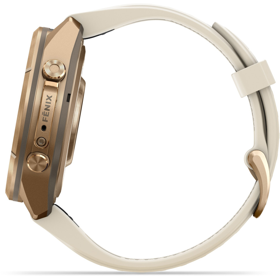 Спортивные часы Garmin Fenix 9 Pro 43mm Autumn Gold Titanium with Cream/French Gray Silicone Band