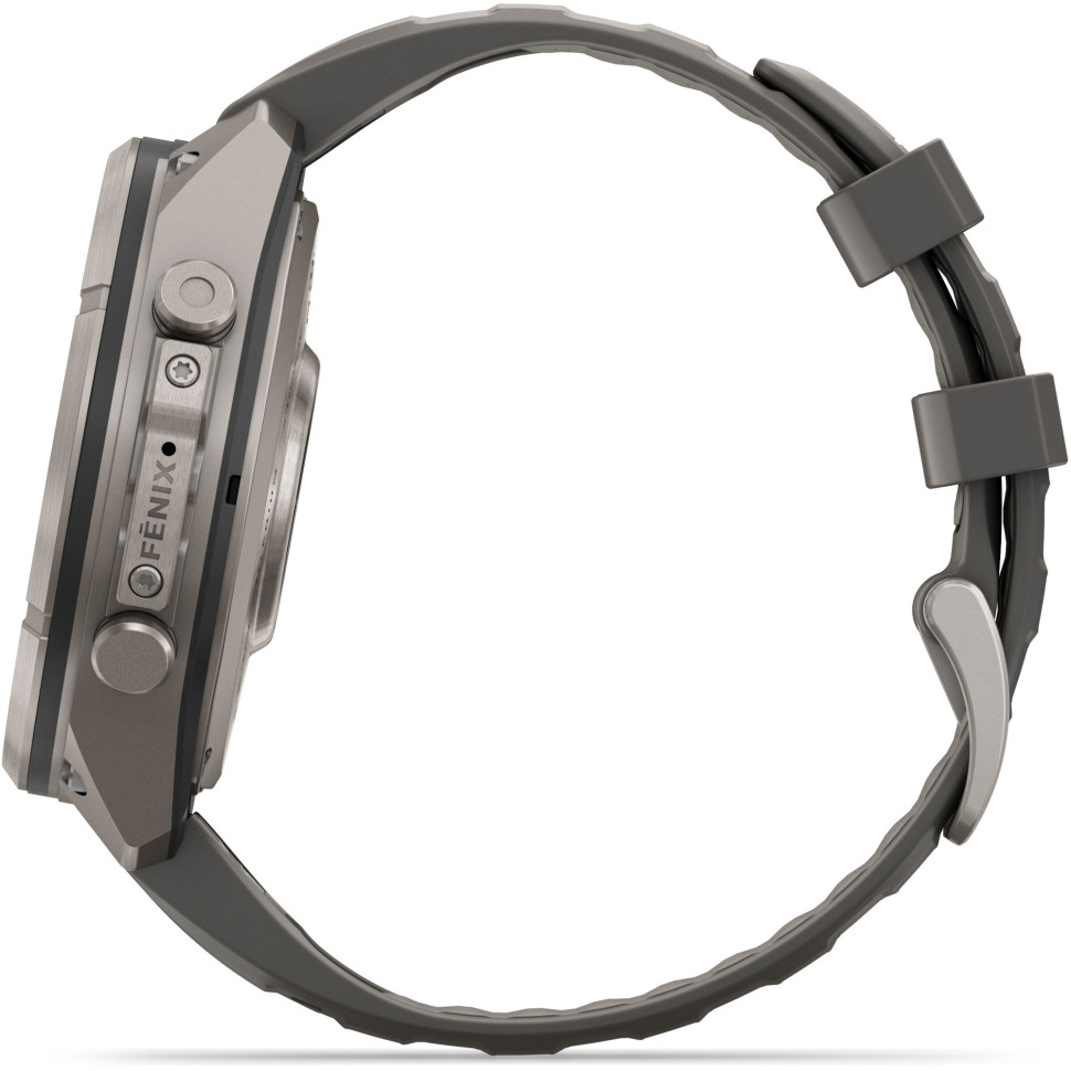 Спортивные часы Garmin Fenix 9 Pro Solar 47mm Titanium with Pebble Gray/Silver Gray Silicone Band