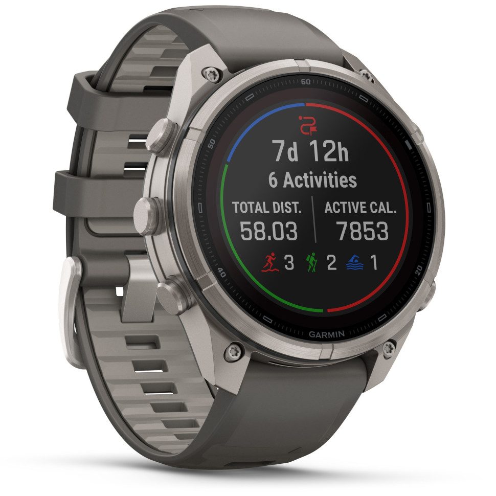 Спортивные часы Garmin Fenix 9 Pro Solar 47mm Titanium with Pebble Gray/Silver Gray Silicone Band