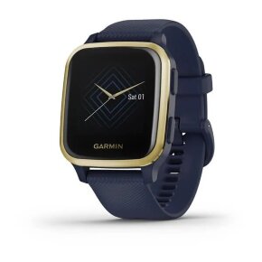 Спортивные часы Garmin Venu Sq Music Edition темно-синий с золотистым алюминиевым безелем
