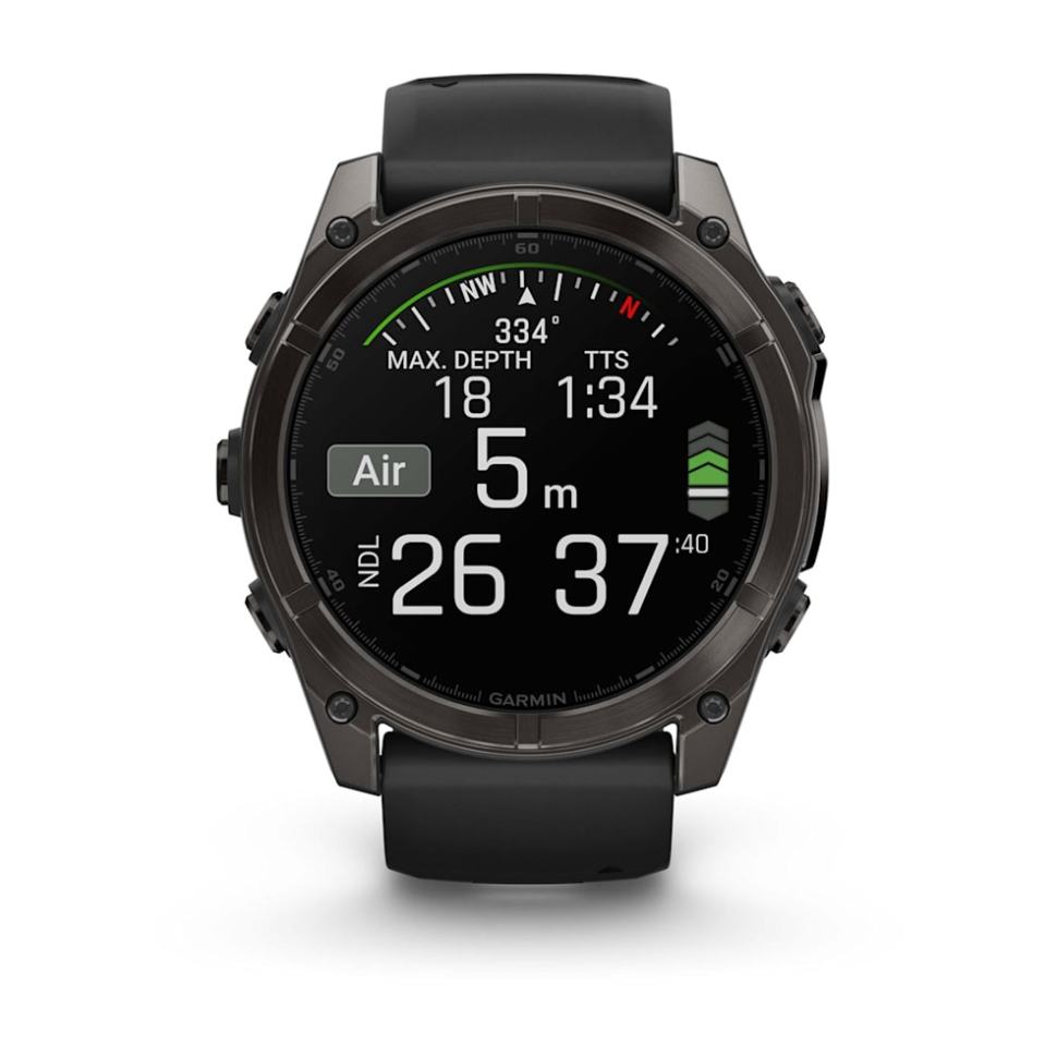 Спортивные часы Garmin Fenix 8 51мм, AMOLED Sapphire DLC, черный ремешок 