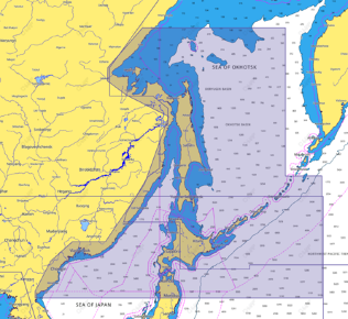 Карта C-MAP RS-D207 Острова Хоккайдо и Сахалин для Raymarine, Furuno
