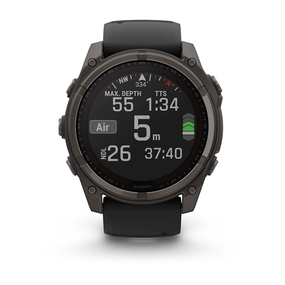 Спортивные часы Garmin Fenix 8 51мм Solar, Sapphire титановый черный с DLC-покрытием и черным ремешком 