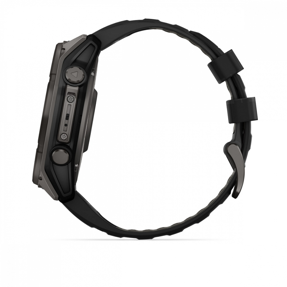 Спортивные часы Garmin Fenix 8 51мм Solar, Sapphire титановый черный с DLC-покрытием и черным ремешком 