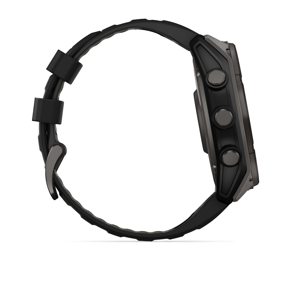 Спортивные часы Garmin Fenix 8 - 47мм Solar, Sapphire титановый черный с DLC-покрытием и черным ремешком 