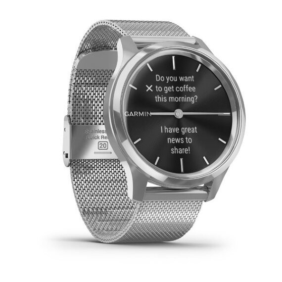 Спортивные часы Garmin Vivomove Luxe серебристый с серебристым ремешком