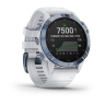 Спортивные часы Garmin Fenix 6 Pro Solar синий минерал с белым ремешком