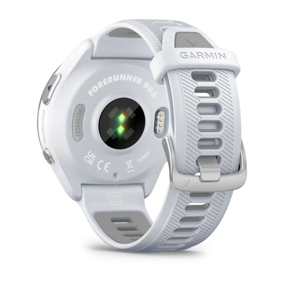 Спортивные часы Garmin Forerunner 965 белые, титановый безель, с белым ремешком