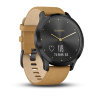 Спортивные часы Garmin Vivomove HR черный оникс с светло-коричневым кожаным ремешком