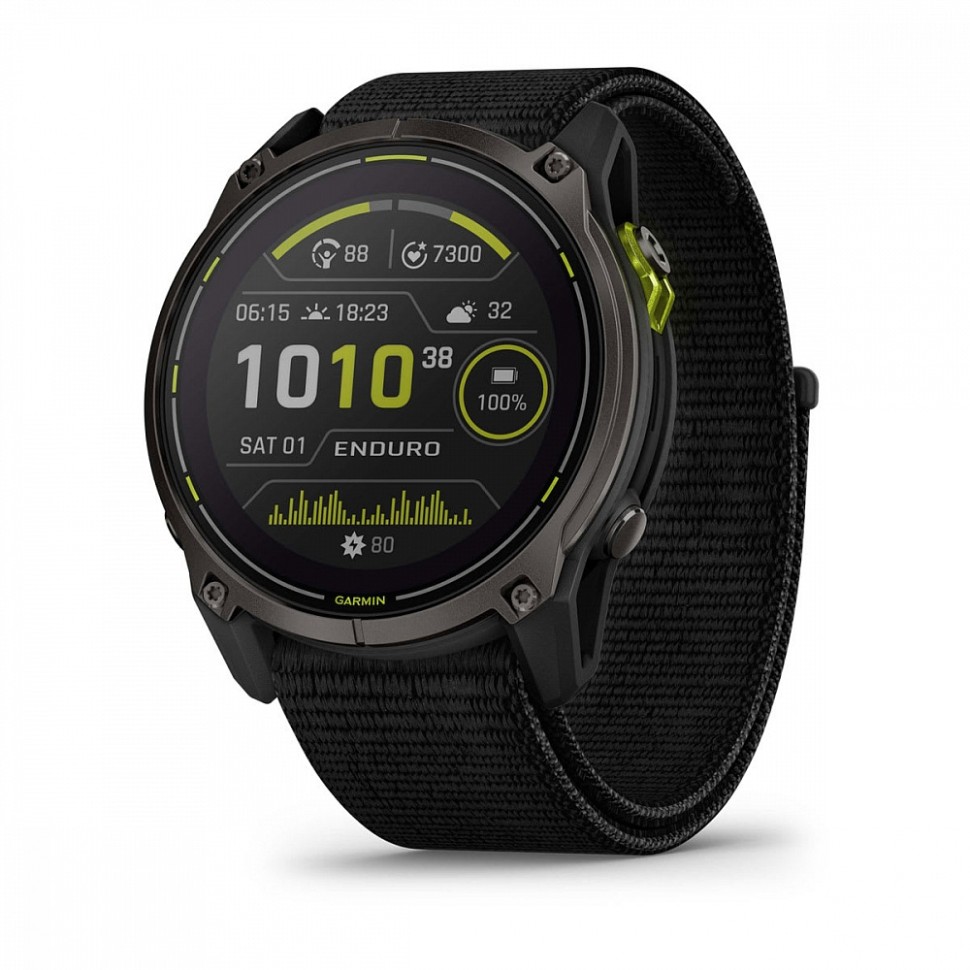 Enduro 3 с черным титановым безелем DLC, черным нейлоновым ремешком UltraFit