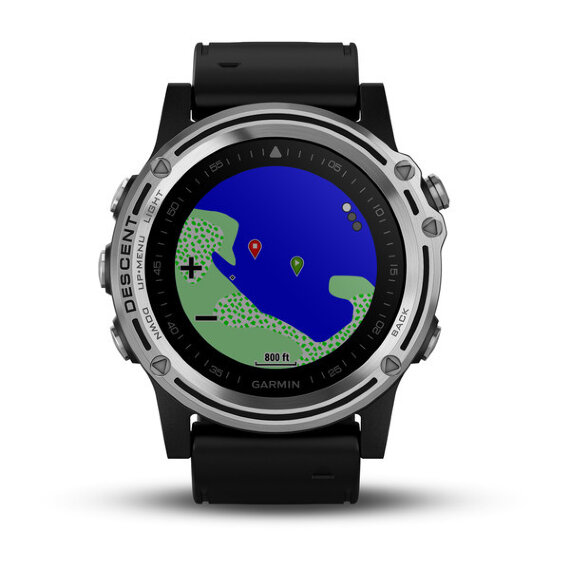 Спортивные часы Garmin Descent Mk1 Sapphire серебристые с черным ремешком