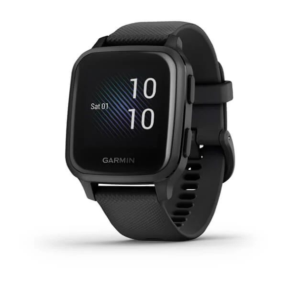 Спортивные часы Garmin Venu Sq Music Edition черный с серым алюминиевым безелем
