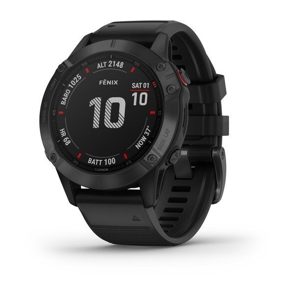 Спортивные часы Garmin Fenix 6 Pro черные с черным ремешком