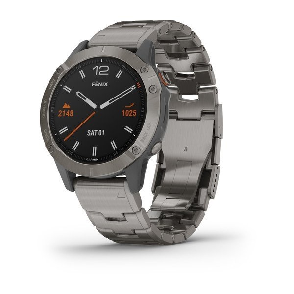 Спортивные часы Garmin Fenix 6 Sapphire титановые с титановым браслетом