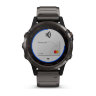 Спортивные часы Garmin Fenix 5 Plus Sapphire титановые серые DLC с титановым DLC ремешком