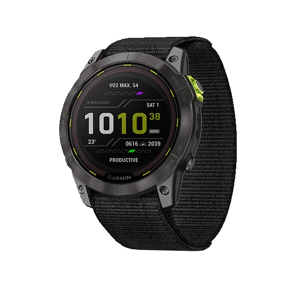 Спортивные часы Garmin Enduro 2 угольно-серый DLC титановый с нейлоновым ремешком UltraFit